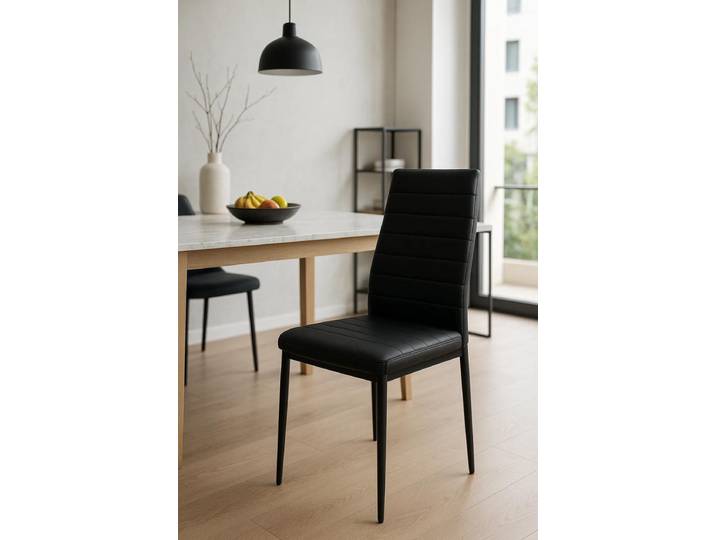 4er Set Lauter Kunstleder Stühle - Schwarz