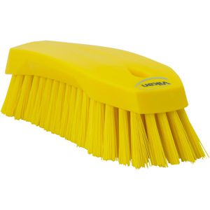 Vikan Scheuerbürste Waschbürste L, Kunststoff, Länge 20cm, harte Borsten, gelb