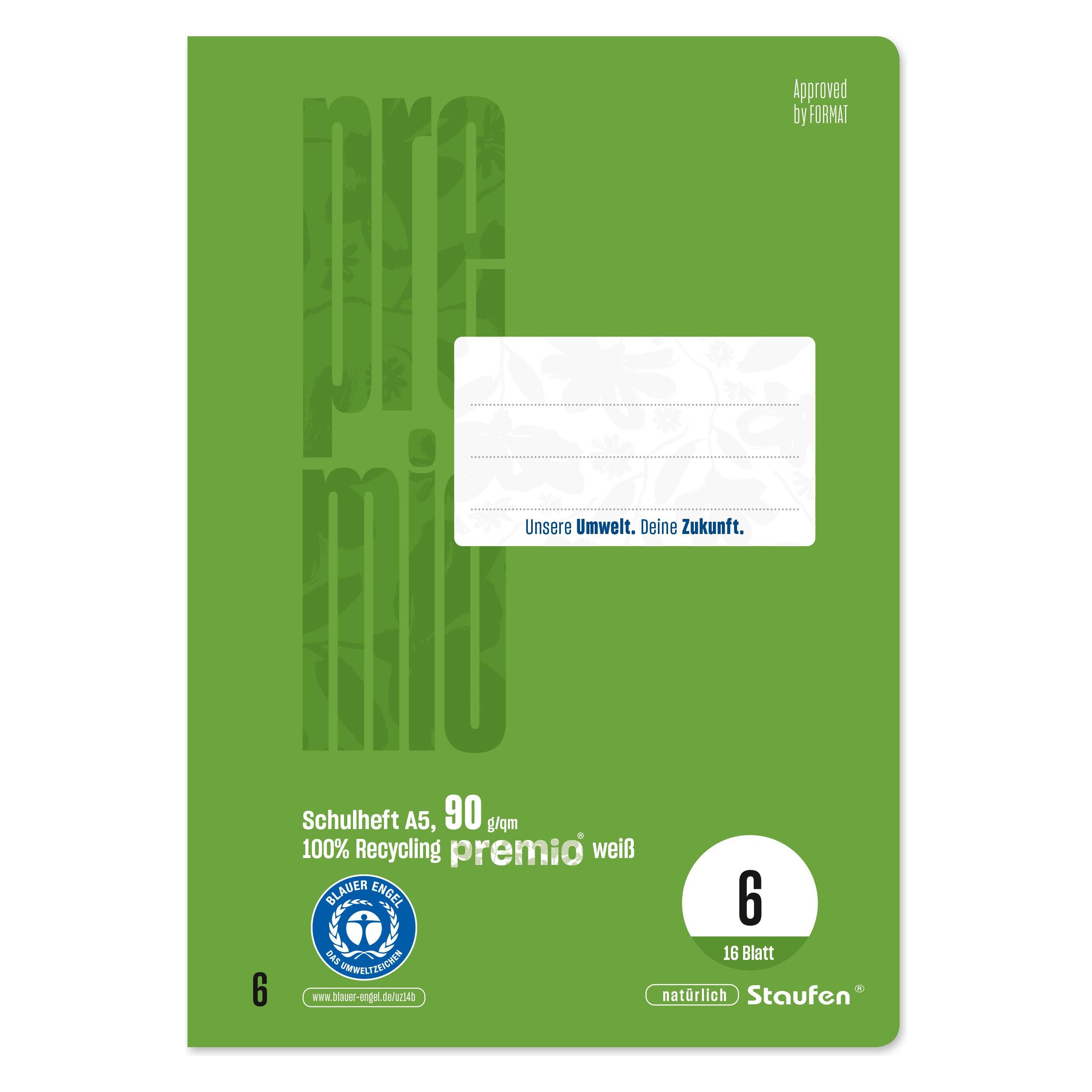 Staufen Heft LIN6 A5 16 Blatt blanko (A5, Blanko, Weicher Einband) (040780006)