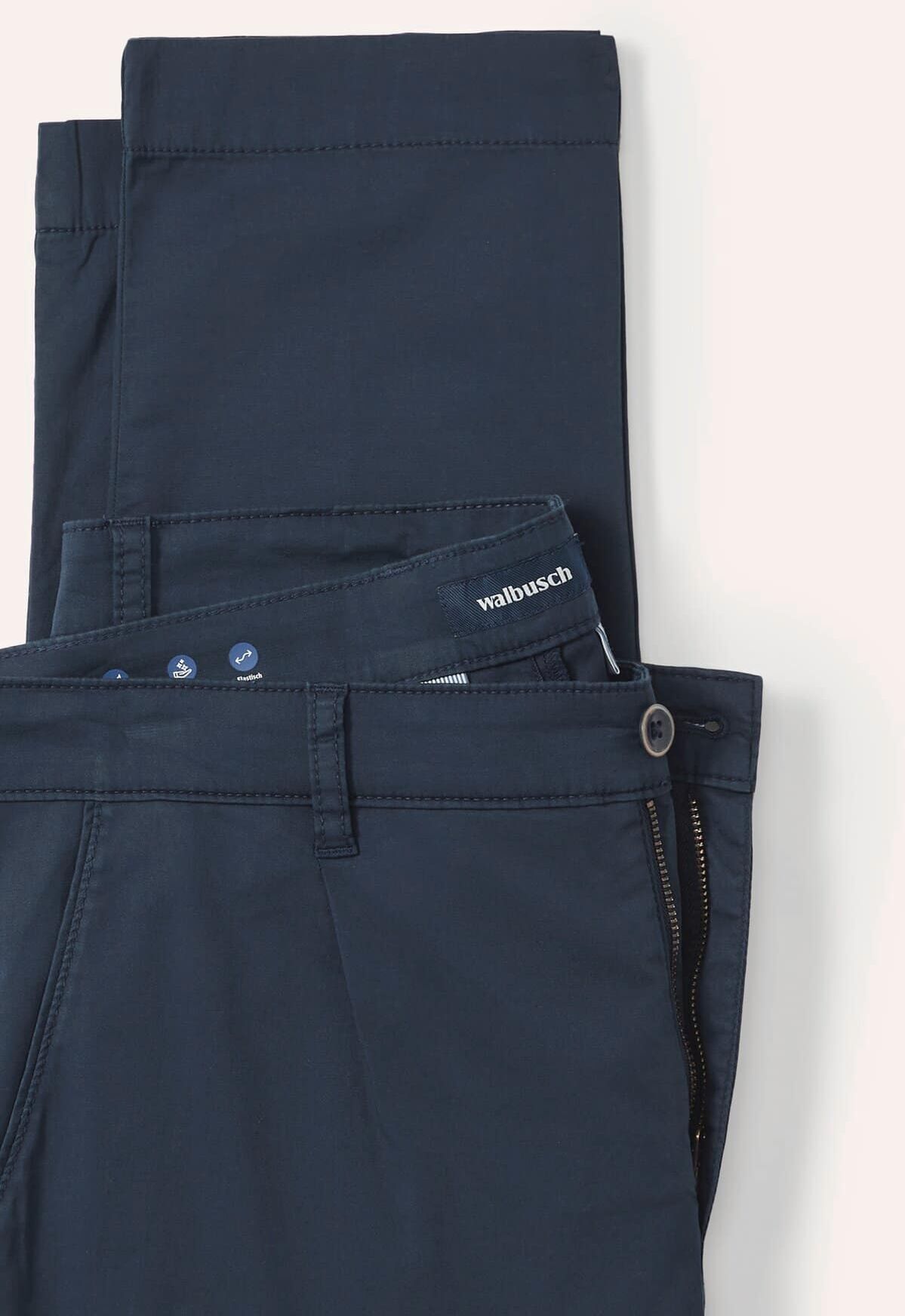 Walbusch Ultraleicht Chino, Modern Fit#normale Größen#schlanke Größen#untersetzte Größen, Farbe Blau, 56, wiegt weniger mit Sicherheitstasche Herren