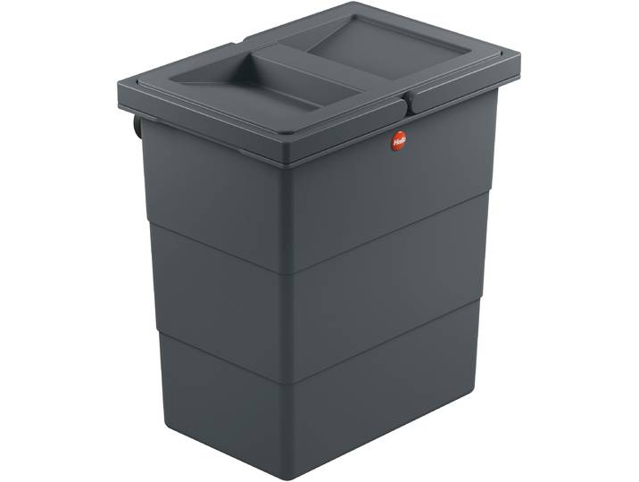Mülleimer HAILO FLEXBOX S , grau (anthrazit), B:15,5cm H:225cm T:22cm, Kunststoff, Mülleimer, Mülleimer, Kunststoff, geruchsdichter Deckel, 7 Liter