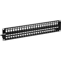 TRN TC-KP48S - 19" Patchpanel für 48x Keystone Module, schwarz