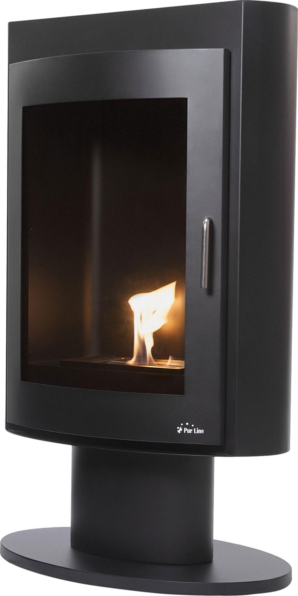 Purline 40268, Freistehende Feuerstelle, Geschlossen, Ethanol, Schwarz, Drinnen, Horizontal
