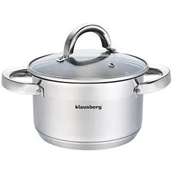Klausberg POT WITH LID 22cm KB-7125 4L, Pfanne + Kochtopf, Silber