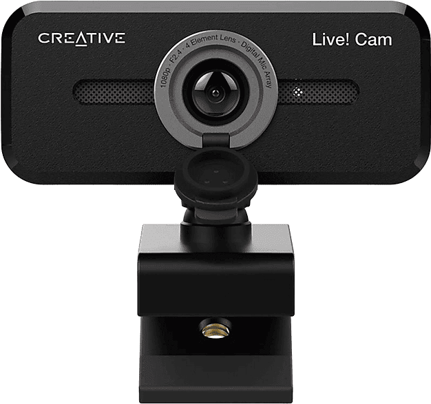 Webcam - Creative Live! Cam Sync 1080p V2, FHD, Gran Angular, AutoMute, Cancelación de Ruido, Micrófono, Negro