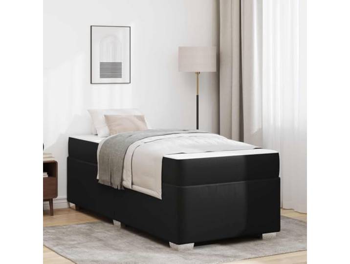 WDGJJFECNMUEHI Stoffbezug Modernes Design Bettgestell Schwarz 100 x 200 cm Bettgestell mit Matratze Schwarz 100x200 cm Stoff Lattenrost Taschenfederkern Modernes Einzelbett Stabil