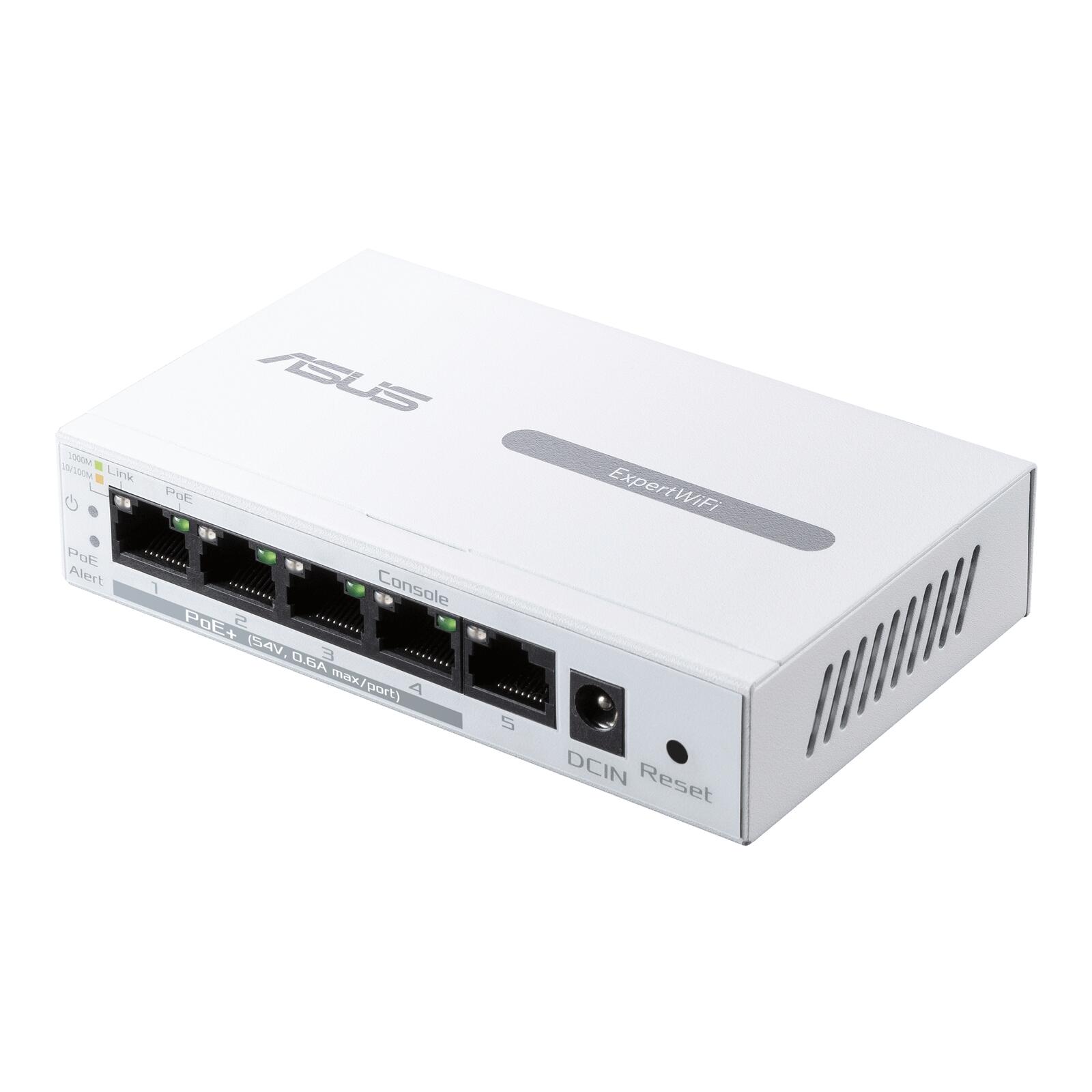 ASUS EBP15 ExpertWiFi 5-Port GbE Smart Managed PoE+ Switch (4 PoE+ Ports, 60W, unterstützt PoE Prioritätseinstellung, perfekt für PoE APs, IP Kameras, VoIP Telefone, zentralisierte App-Verwaltung mit ExpertWiFi Router) 90IG08D0-MO3B00
