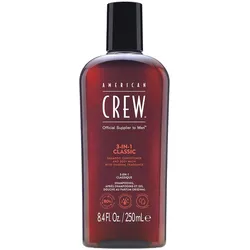 250ml American Crew 3In1 Classic Shampoo, Conditioner & Body Wash