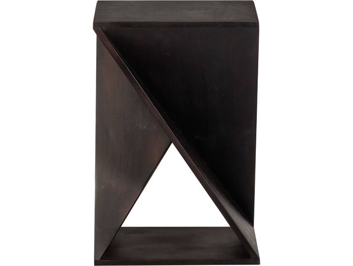 Beistelltisch WOOOD Ikem aus Akazienholz mit Naturmaserung 41x41x61 cm , braun (dunkelbraun), B:41cm H:61cm T:41cm, Tische, Beistelltisch, Tragkraft 50 kg, ausgeprägte Flamm- und Maserzeichnung