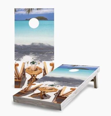 Skip's Garage Beach Chairs Regulation 2x4 Cornhole Game Set