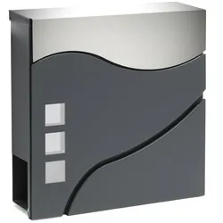 Helloshop26 - Design-Briefkasten/Zeitungshalter anthrazitfarbener Edelstahl 16_0000097