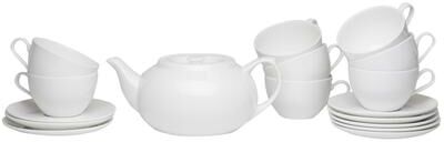 Red Vanilla Tea Server Set with Cup & Saucers