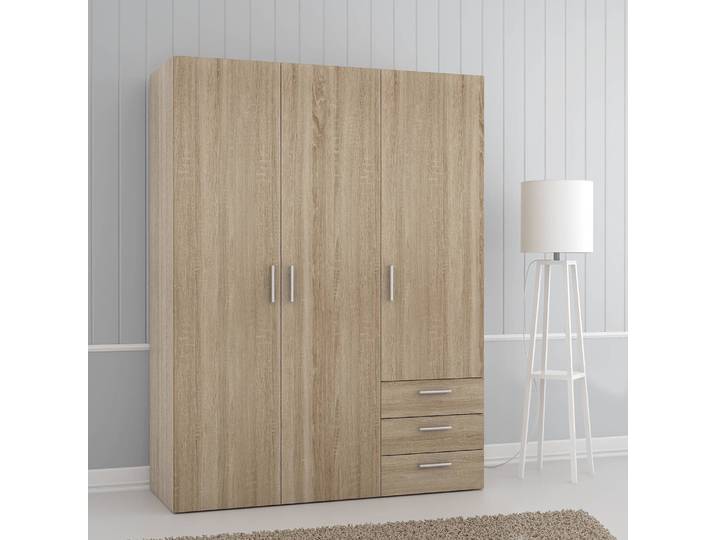 Kleiderschrank Tholen 139 x 185 x 54cm Braun