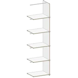Regalsystem M6 Gentner-Design MDF weiß, Designer Matthias Gentner, 50.2x197x39 cm
