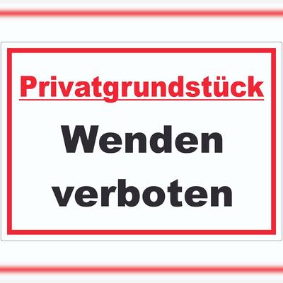 HB-Druck Privatgrundstück Wenden verboten Text Aufkleber A8 (52x74mm)