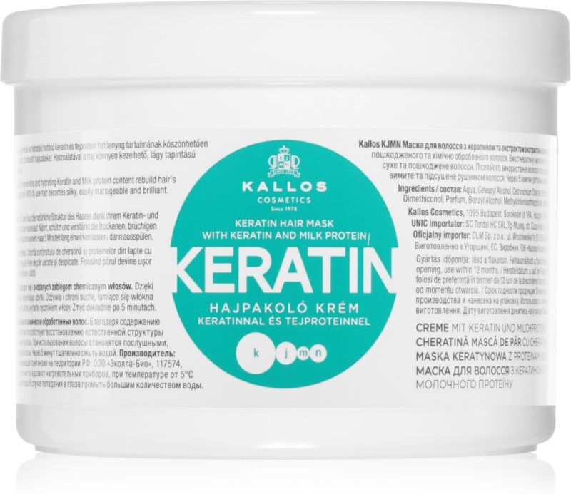 Kallos KJMN Professional Keratin masque cheveux à la kératine 500 ml