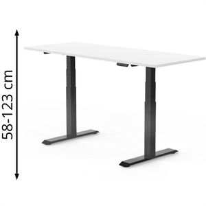 FlexiSpot Schreibtisch E7B 2026, weiß / schwarz, elektrisch höhenverstellbar, 180 x 58-123 x 80 cm