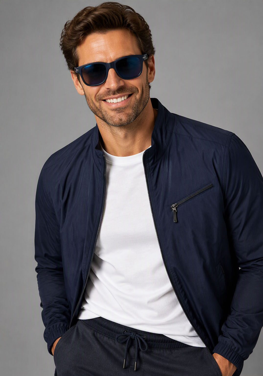 Sonnenbrille MAN'S WORLD, Herren, marine, verspiegelt, Sonnenbrillen Sonnenbrille, sportlich-modischer Stil, Trapez-Vollrandrahmen, Filterkategorie 3 marine Einheitsgröße