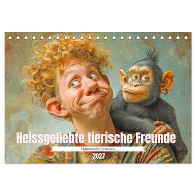 Heissgeliebte tierische Freunde - Humorvolle Cartoons (Tischkalender 2027 DIN A5 quer), CALVENDO Monatskalender