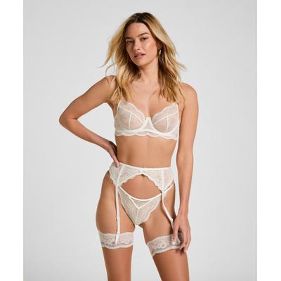 Strapsgürtel HUNKEMÖLLER "Suspender Suki", Damen, Gr. XS, weiß, 89% Polyamid, 11% Elasthan, Strumpfhalter