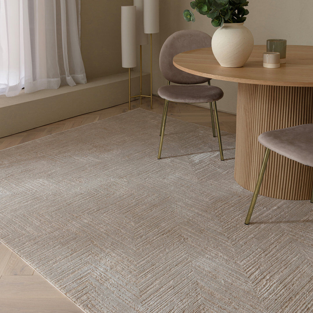 Latitude Run Bezore Geo Beige Area Rug Beige Rectangle 120 x 160 cm