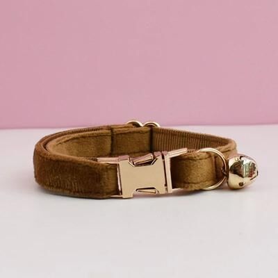 Uplifted Finds Premium Velvet Personalized Cat Collar With Custom Engraved Nameplate, Bowtie, And Bell cat Collar (velvet 11) s