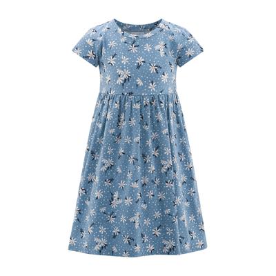 Sommerkleid HAPPY GIRLS "Mädchenkleid", Mädchen, Gr. 98, EURO-Größen, blau (dove blau), Stoff, 100% Baumwolle, normal, Kleider Sommerkleid