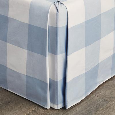 Gwyneth Buffalo Check Bedskirt - Cornflower, Twin - Ballard Designs