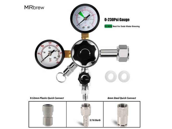 Chargeur de Co2 haute pression de régulateur de Co2 de double jauge pour la brassage de bière gazeuse d'eau