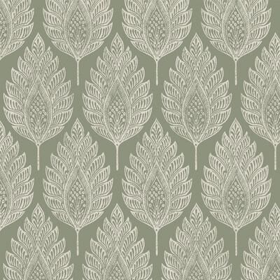 Graham & Brown Flame Leaf Sage Wallpaper