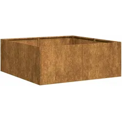 vidaXL Pflanzkübel Rostig 80x80x30 cm Wetterfester Stahl