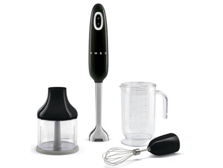 Smeg Stabmixer 50´s Style, Schwarz, Metall, 6.5x41.4x6.5 cm, Küchengeräte, Mixer