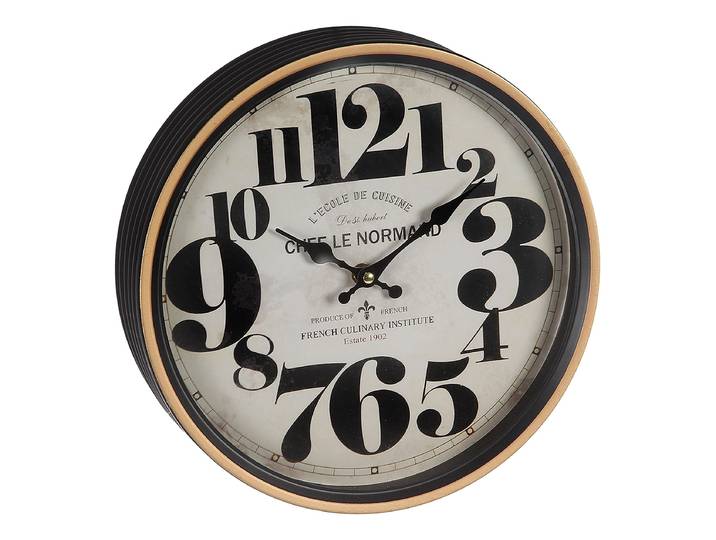 Horloge murale Le Normand MDF 28 x 28 x 1cm Noir