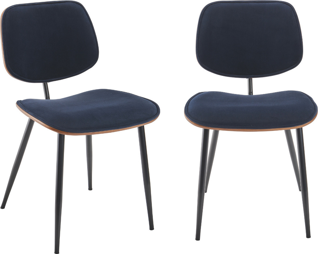 Signature Set van 2 fluwelen stoelen met houten afwerking Olympia