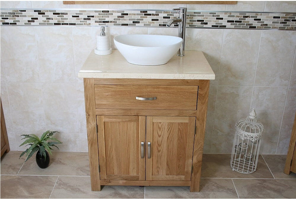 Belfry Bathroom Delp 750 mm Freestanding Single Vanity with Vessel Ceramic Basin Cream 750mm W