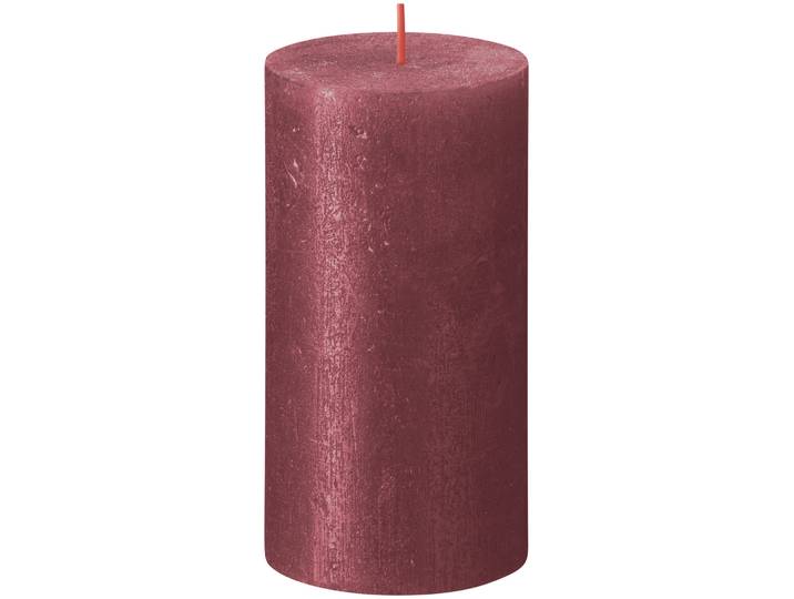 Bolsius Rustik-Kerzen Metal lic,130/68mm rot