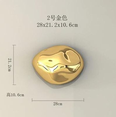 Uplift Picks Modern Abstract Stone Wall Hanging Decor Minimalist Pendant Ornament gold 28 Cm