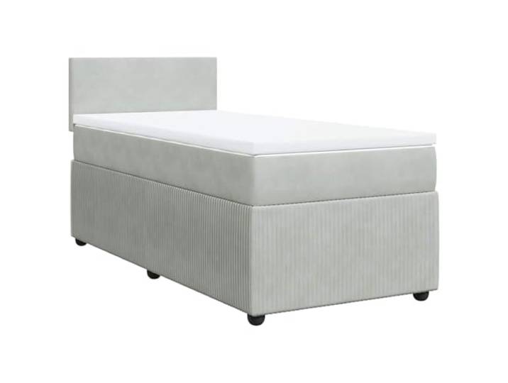 vidaXL Boxspringbett mit Matratze Hellgrau 80x200 cm Samt