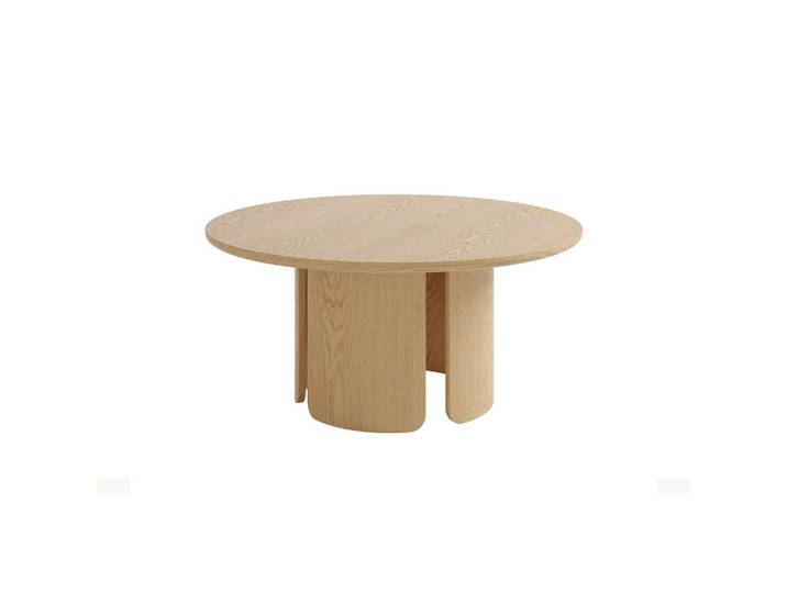 Schöner Wohnen Couchtisch, Eiche Bianco, Holzwerkstoff, furniert, rund, C-Form, 80x41x80 cm, einfacher Aufbau, 2 in 1 Gestell, Wohnzimmer, Wohnzimmertische, Couchtische, Couchtische rund