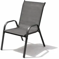 Mojawo Outdoorstuhl Gartenstuhl Stapelstuhl Metall Textilen Anthrazit