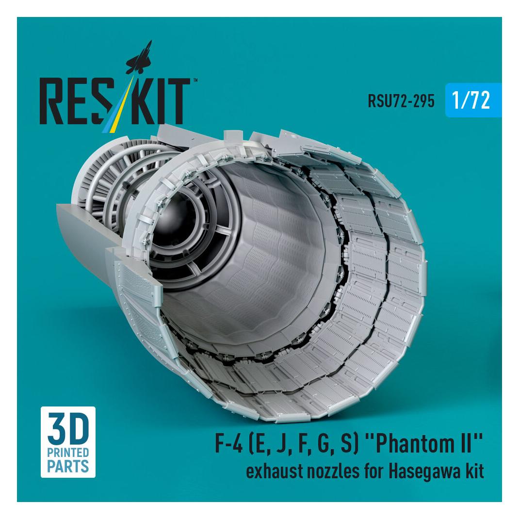 ResKit F-4 (E, J, F, G, S) Phantom II exhaust nozzles for Hasegawa kit (3D Printed) (RSU72-0295)