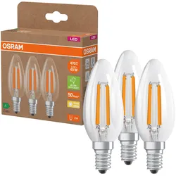 OSR 854338717 - LED-Lampe E14, 2,2 W, 470 lm, 2700 K, Filament, 3er-Pack