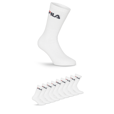 Sportsocken FILA "UNISEX CREW TENNIS FULL TERRY SOCKS", Damen, Gr. 35-38, weiß, Baumwollmischung, bedruckt, unifarben, normal, Socken Sportsocken