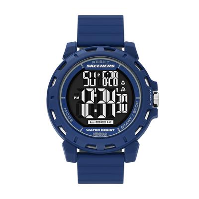 Chronograph SKECHERS "NEWKIRK", blau, Armbanduhren, Herren, Chronograph, Quarzuhr, Armbanduhr, Herrenuhr, Silikonarmband, digital, Tag