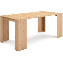 KONSOLENTISCH ausziehbar 58 bis 180cm, für 8 Gäste, eiche, 90/58/77cm