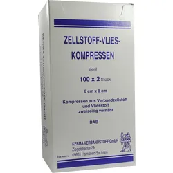 Zellstoff Vlies-Kompressen 6x8cm Steril 200 ST