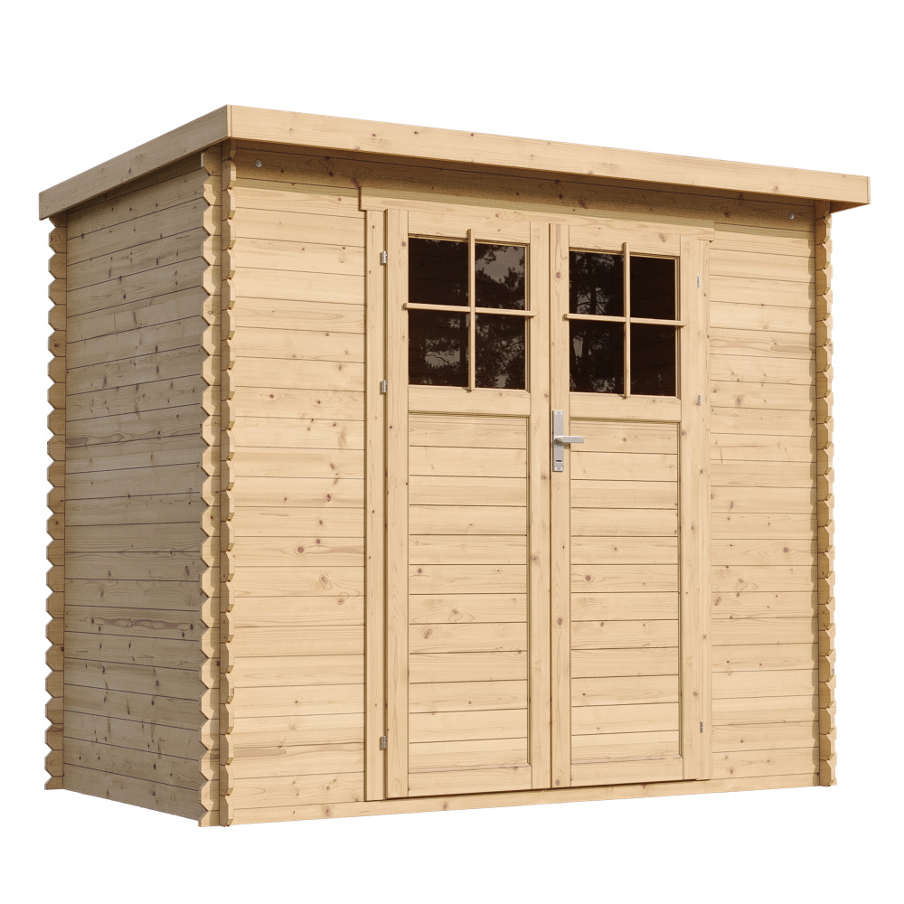 Gartenschuppen Holz MIT IMPRÄGNIERTEM BODEN, abschließbare Tür - B142xL239xH200 cm 2,63 m2 -Timbela M310F+M310G