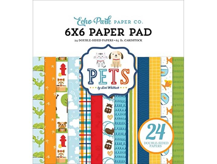 ECHO PARK PAPER COMPANY Echo Park Dubbelzijdig Papier Pad 6 X6 24/Pkg-Pets, Multicolor