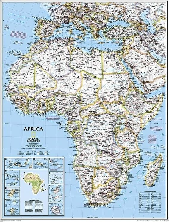 Panneau magnétique - Afrique politique - 57 x 74 cm   National Geographic