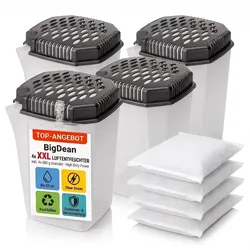 4x Luftentfeuchter + 4x 680 Nachfüllpacks Extra groß und extra leistungsstark